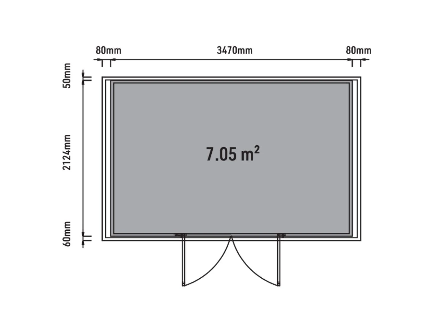 Blokhut Composiet Modern Teak - 345 x 215 cm - Afbeelding 2